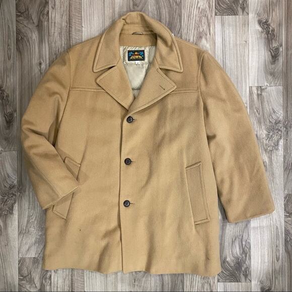 FANTASTIC Vintage Eddie Bauer Sundowner Men’s 42 Camel Wool Down-Filled Overcoat - Picture 4 of 10